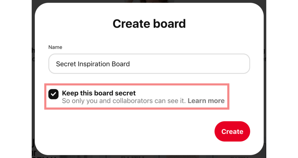How to create a secret board