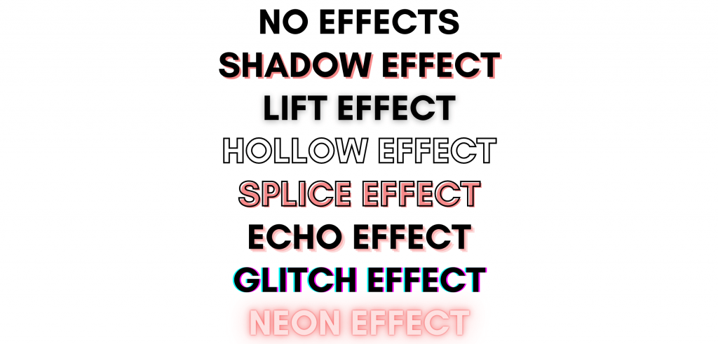 Font effect examples