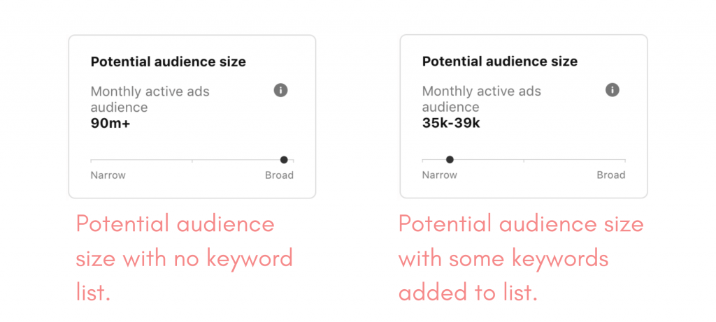 Pinterest Ads Potential Audience Size
