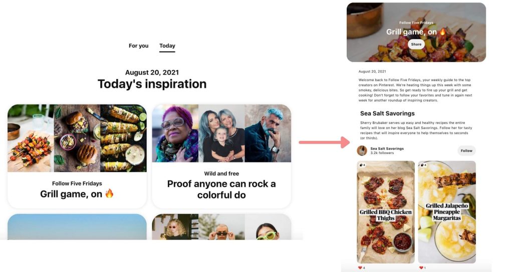 Pinterest Today Tab