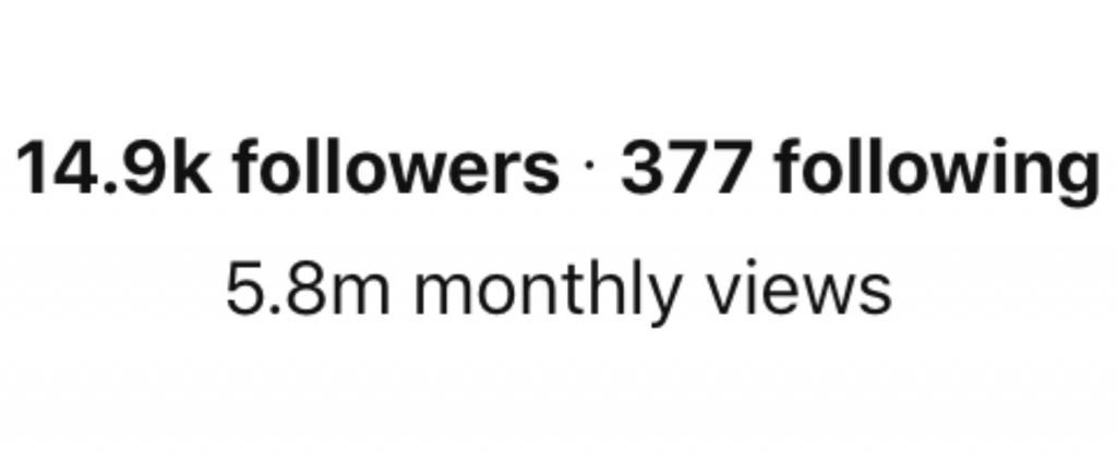 Monthly views on Pinterest