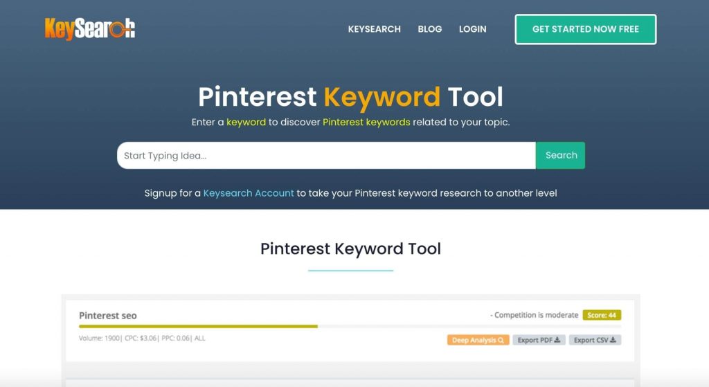KeySearch for Pinterest