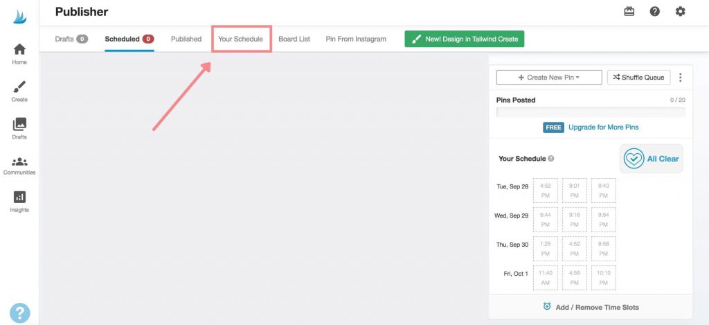 Your Schedule On Tailwind