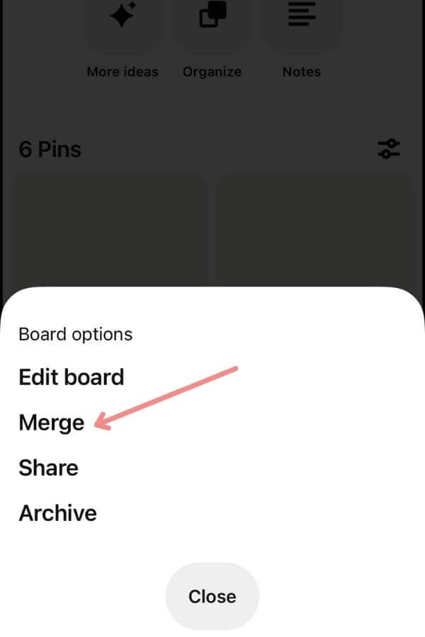 Pinterest merge boards