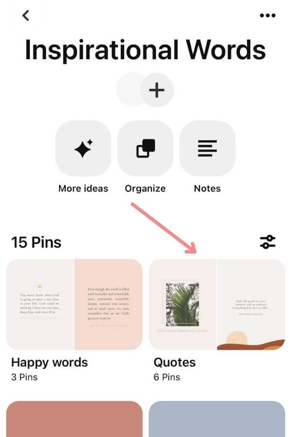 Pinterest sections