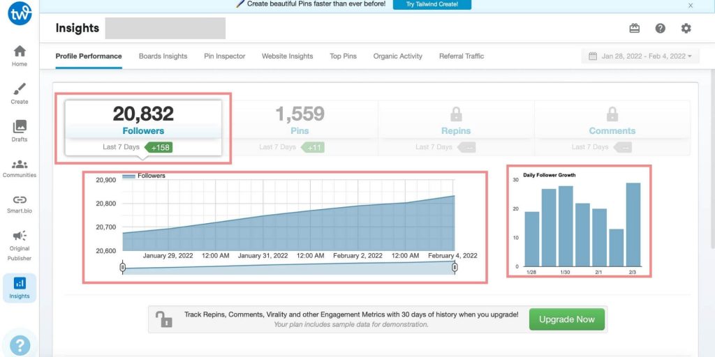 Tailwind Followers Report