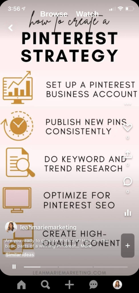 Pinterest Watch Tab