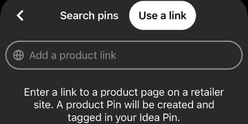 custom link Idea Pin product