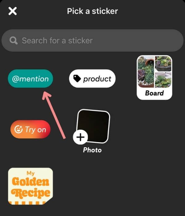 tag user Idea Pin