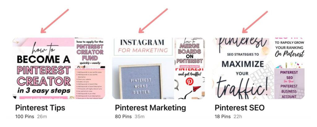 Pinterest board covers